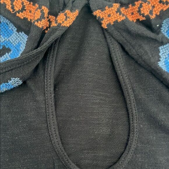 Free People Blue Embroidered Flutter Sleeve Blouse - Picture 7 of 7